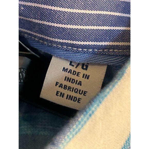 Tommy Bahama Mens Short Sleeve Button Up Shirt Blue White Plaid Size Large (5331 - Picture 6 of 9